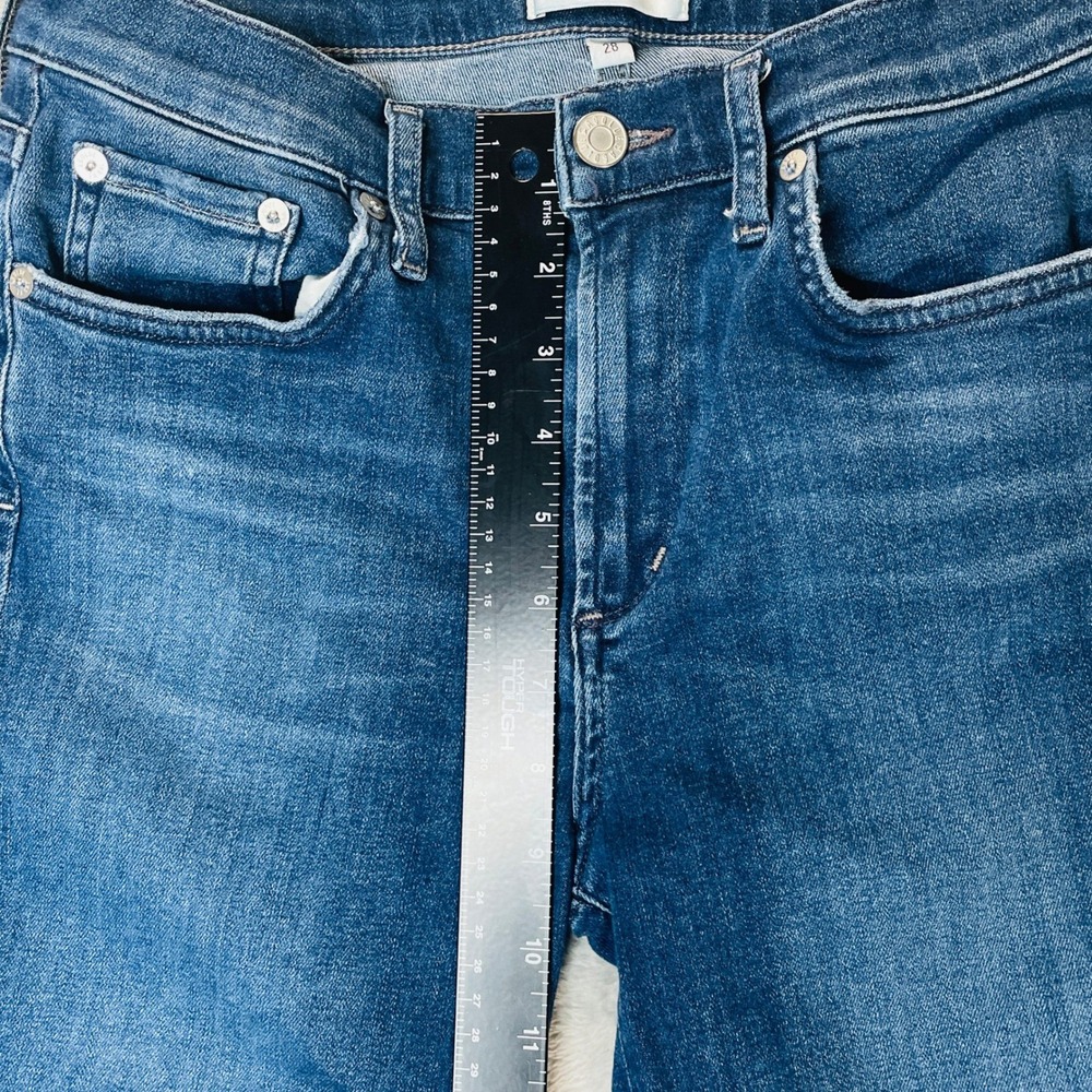 AGOLDE Sophie High Rise Skinny Jeans Womens 28 Blue Raw Hem Stretch A018-3005 - Picture 3 of 12